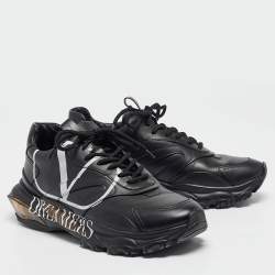 Valentino Black Leather V Logo Dreamers Sneakers Size 43