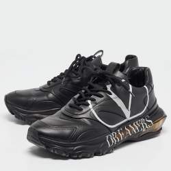 Valentino Black Leather V Logo Dreamers Sneakers Size 43