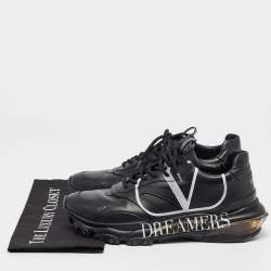 Valentino Black Leather V Logo Dreamers Sneakers Size 43