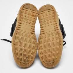 Pre Owned Valentino Black Nubuck Leather Rockstud Mid Top Sneakers Size 40