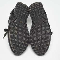 Valentino Black Suede and Leather Rockrunner Sneakers Size 45