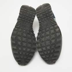 Valentino Black Canvas and Leather Rockrunner Low Top Sneakers Size 45