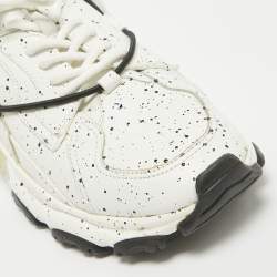 Valentino White/Black Paint Splatter Leather Bounce Sneakers Size 44