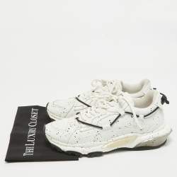 Valentino White/Black Paint Splatter Leather Bounce Sneakers Size 44