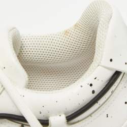 Valentino White/Black Paint Splatter Leather Bounce Sneakers Size 44