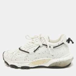 Valentino White/Black Paint Splatter Leather Bounce Sneakers Size 44