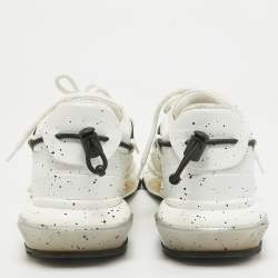 Valentino White/Black Paint Splatter Leather Bounce Sneakers Size 44