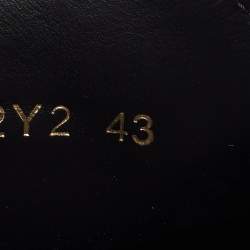 Pre Owned Valentino Black Leather Escape V logo Slip On Loafers Size 43