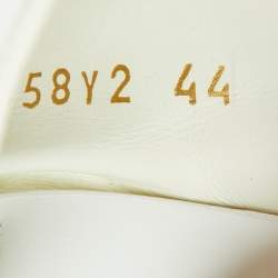 Pre Owned Valentino White/Black Leather VLTN Sneakers Size 44