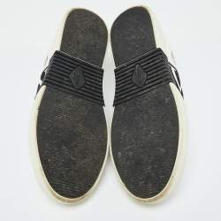 Pre Owned Valentino White/Black Leather VLTN Sneakers Size 44