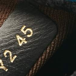 Pre Owned Valentino Multicolor Knit Fabric Leather High Top Sneakers Size 45