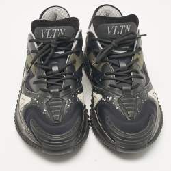 Valentino Multicolor Leather and Neoprene Wade Runner Lace Up Sneakers Size 39