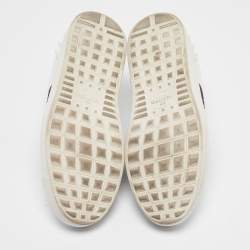 Pre Owned Valentino White Leather Rockstud Lace Up Sneakers Size 41