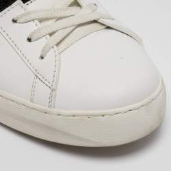 Pre Owned Valentino White Leather Rockstud Lace Up Sneakers Size 41