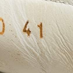 Pre Owned Valentino White Leather Rockstud Lace Up Sneakers Size 41