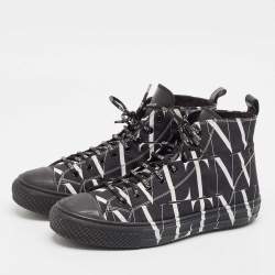 Pre Owned Valentino Black/White Canvas VLTN Times Sneakers Size 43