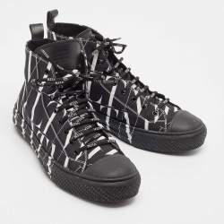 Pre Owned Valentino Black/White Canvas VLTN Times Sneakers Size 43