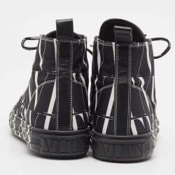 Pre Owned Valentino Black/White Canvas VLTN Times Sneakers Size 43
