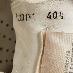 Pre Owned Valentino White Leather Rockstud Lace Up Sneakers Size 40.5