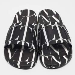 Valentino Black/White Rubber VLTN Pool Slides Size 42