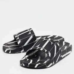Valentino Black/White Rubber VLTN Pool Slides Size 42