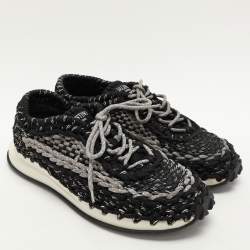 Valentino Black/Grey Crochet Low Top Sneakers Size 43