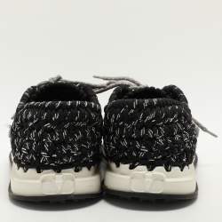 Valentino Black/Grey Crochet Low Top Sneakers Size 43