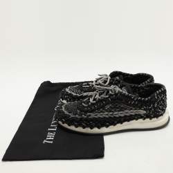 Valentino Black/Grey Crochet Low Top Sneakers Size 43