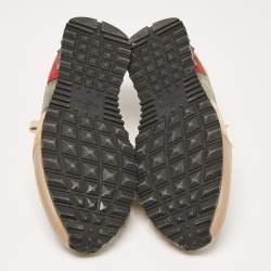 Valentino Multicolor Camouflage Leather and Suede Rockrunner Lace Up Sneakers Size 44