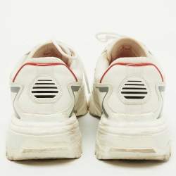 Pre Owned Valentino White Leather and Mesh Climbers Vlogo Sneakers Size 41