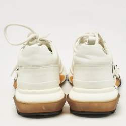 Pre Owned Valentino White Leather VLogo Lace Up Sneakers Size 42.5