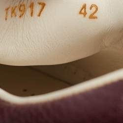 مملوكة مسبقًا Valentino Burgundy Leather Slip On Espadrille Sneakers Size 42