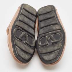 Valentino Beige Leather Escape V logo Loafers Size 42