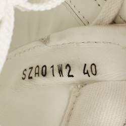 Pre Owned Valentino White Leather Rockstud Low Top Sneakers Size 40