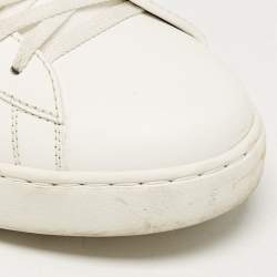 Pre Owned Valentino White Leather Rockstud Untitled Sneakers Size 43