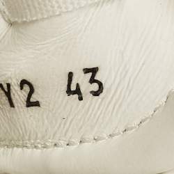 Pre Owned Valentino White Leather Rockstud Untitled Sneakers Size 43