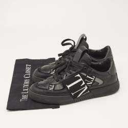 Valentino Black Leather and Canvas VL7N Sneakers Size 41