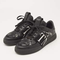 Valentino Black Leather and Canvas VL7N Sneakers Size 41
