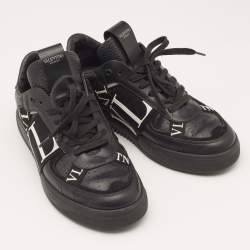 Valentino Black Leather and Canvas VL7N Sneakers Size 41