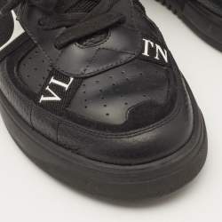 Valentino Black Leather and Canvas VL7N Sneakers Size 41