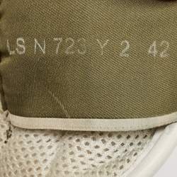 Pre Owned Valentino Grey/White Leather and Suede Rockrunner Low-Top Sneakers Size 42