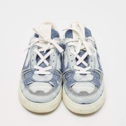 Valentino Blue/White Leather and Canvas VL7N Sneakers Size 40