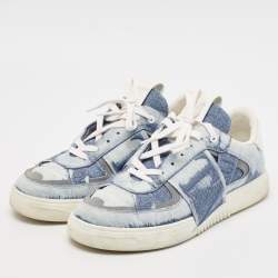 Valentino Blue/White Leather and Canvas VL7N Sneakers Size 40