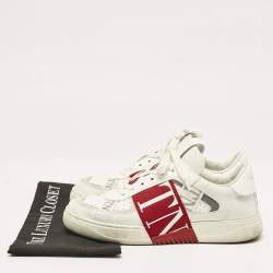 Valentino White Leather VLTN Low Top Sneakers Size 39