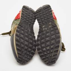مملوكة مسبقًا Valentino Multicolor Camo Leather and Suede Rockrunner Sneakers Size 41