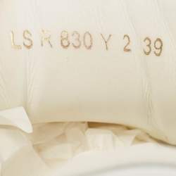 Pre Owned Valentino White/Dark Green Leather Open Sneakers Size 39