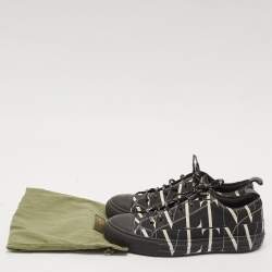 Valentino Black/White Canvas VLTN TIMES Giggies Lace Up Sneakers Size 42