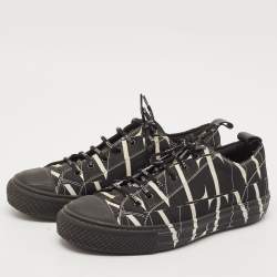 Valentino Black/White Canvas VLTN TIMES Giggies Lace Up Sneakers Size 42