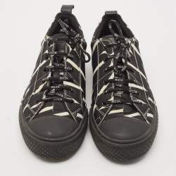 Valentino Black/White Canvas VLTN TIMES Giggies Lace Up Sneakers Size 42