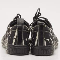 Valentino Black/White Canvas VLTN TIMES Giggies Lace Up Sneakers Size 42